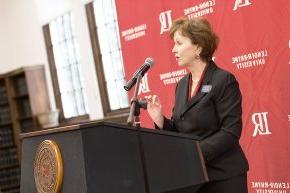 Hope Williams at the podium