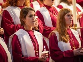 Students singing in the choir