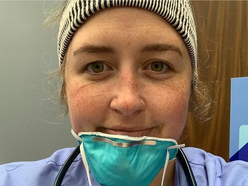 Milly Treu developed a bruise on her nose from wearing personal protective equipment.